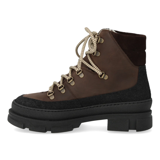 Women's Lace Up Boot - Black / Dark Brown