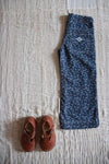 BONJOUR PANTS Blue denim flower print