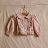 Embroidered blouse pink dot print