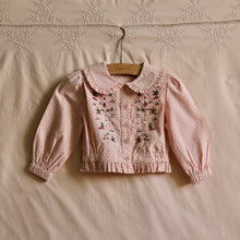  Embroidered blouse pink dot print