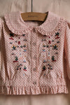 Embroidered blouse pink dot print