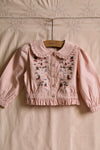 Embroidered blouse pink dot print