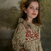 Bonjour Iris tunic leaf block print