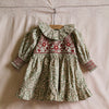 Iris dress leaf block print