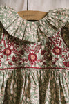 Iris dress leaf block print