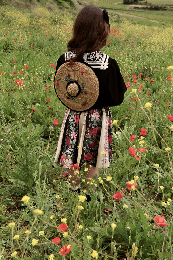 Bonjour Skirt black flower print