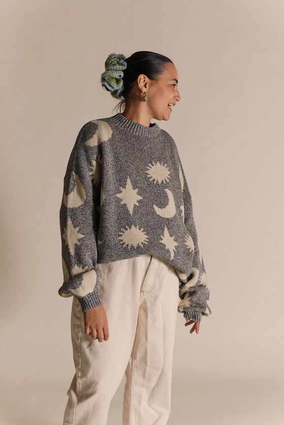 Claude and Co Cozmo Midnight Moon Star Sweater Adult