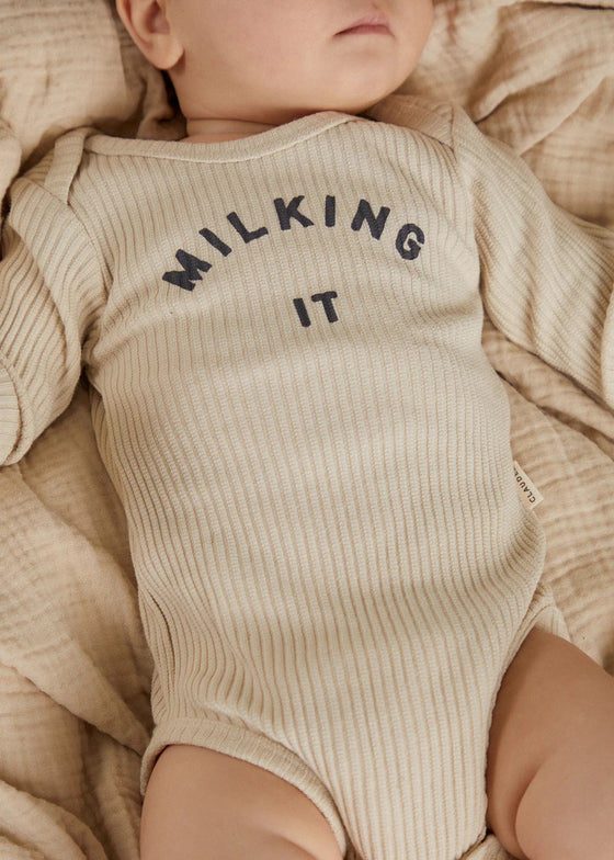 Claude and Co Milking It Bodysuit Oat