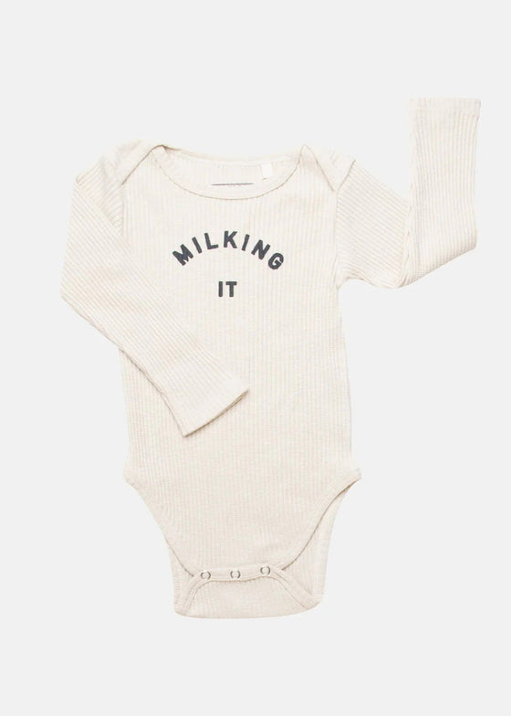 Claude and Co Milking It Bodysuit Oat