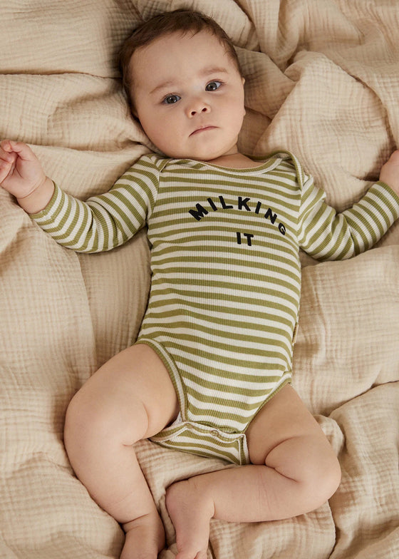 Claude and Co Milking It Stripe Bodysuit