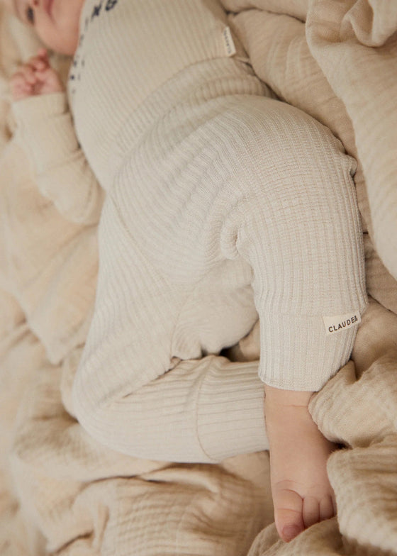 Claude and Co Rib Cuff Leggings Oat