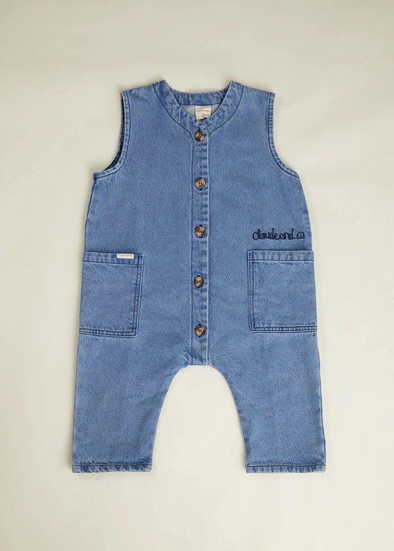 Claude and Co Wren Sleeveless Denim Overall