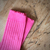 Curly Trim Rib Socks - Bubblegum - 513