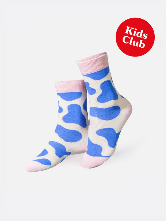 eat my socks kids socks milk blue