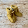 Organic Wool Fleece Baby Booties - Saffron Melange