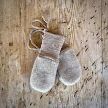  Organic Wool Fleece Baby Mittens - Sand Melange