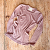 Organic Wool & Silk Long Sleeve Top - Dusty Rose