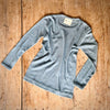 Organic Wool & Silk Long Sleeve Top - Mountain Blue
