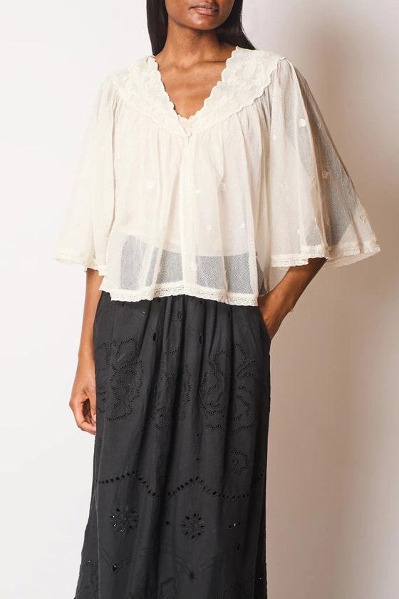 Faune Rae Bed Jacket Vintage White