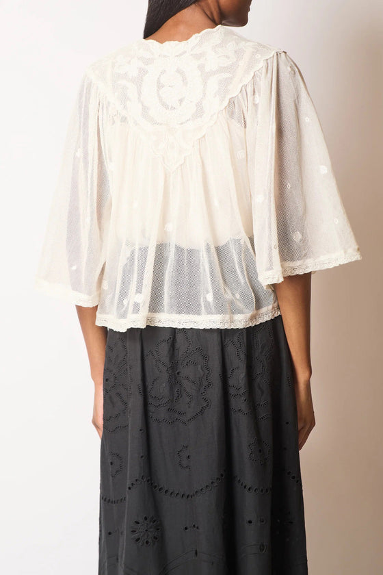 Faune Rae Bed Jacket Vintage White