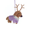 Felt So Good Handmade Felt Rudy Dachshund Dog Hanging Christmas Decoration