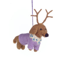  Felt So Good Handmade Felt Rudy Dachshund Dog Hanging Christmas Decoration