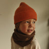 Hvid Beanie Fonzie Orange