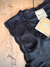 Organic Wool & Silk Women's Sleeveless Top - Black Lace