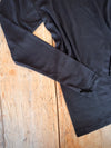 Organic Wool & Silk Women's Top - Black Lace