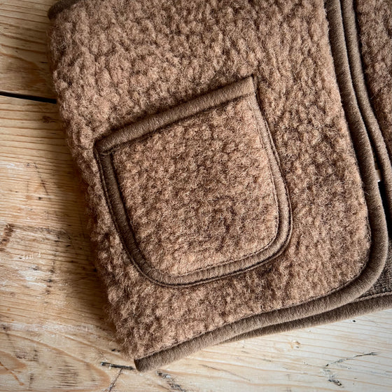 Wool Pepitko Gilet - Teddy Brown