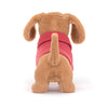 Jellycat Sweater Sausage Dog Raspberry