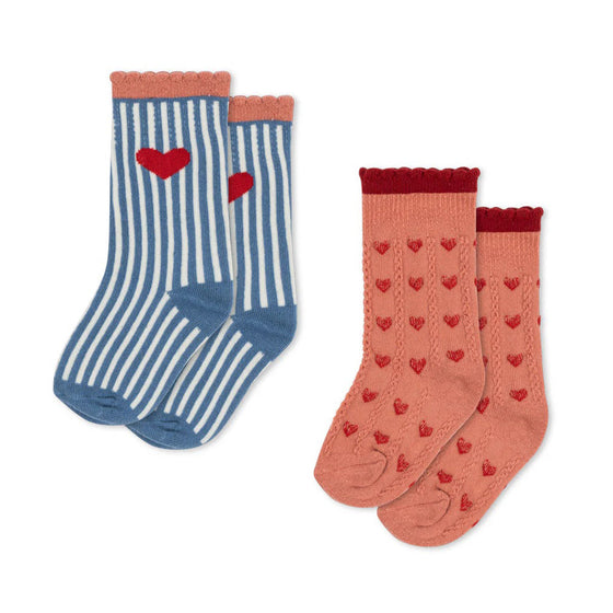 KONGES SLOJD 2 PACK JAQUARD SOCKS HEART MIX