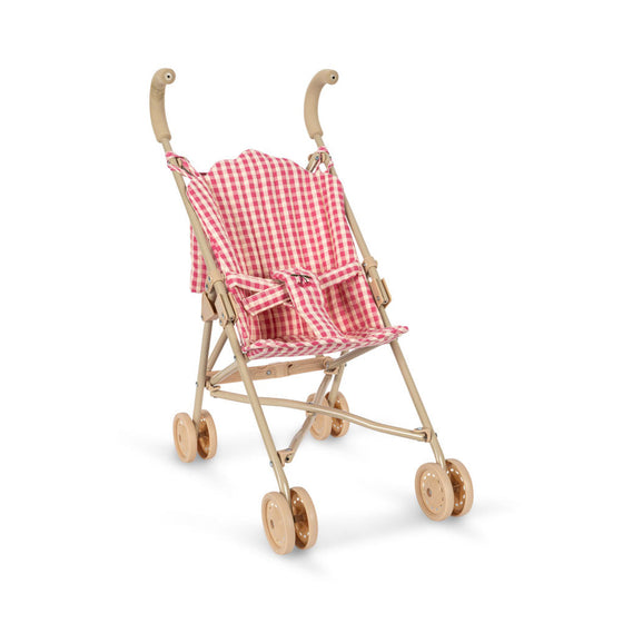 KONGES SLOJD DOLL STROLLER BUBBLEGUM CHECK