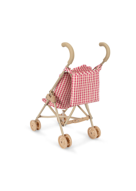 KONGES SLOJD DOLL STROLLER BUBBLEGUM CHECK