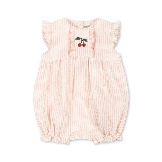 KONGES SLOJD ELLIE FRILL ROMPER PEONY STRIPE