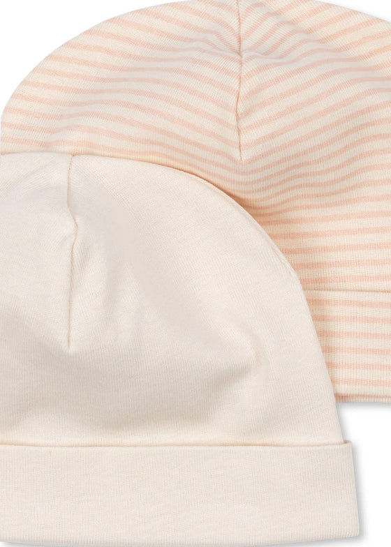 KONGES SLOJD FIO STRIPE 2 PACK BEANIE BLUSH MIX