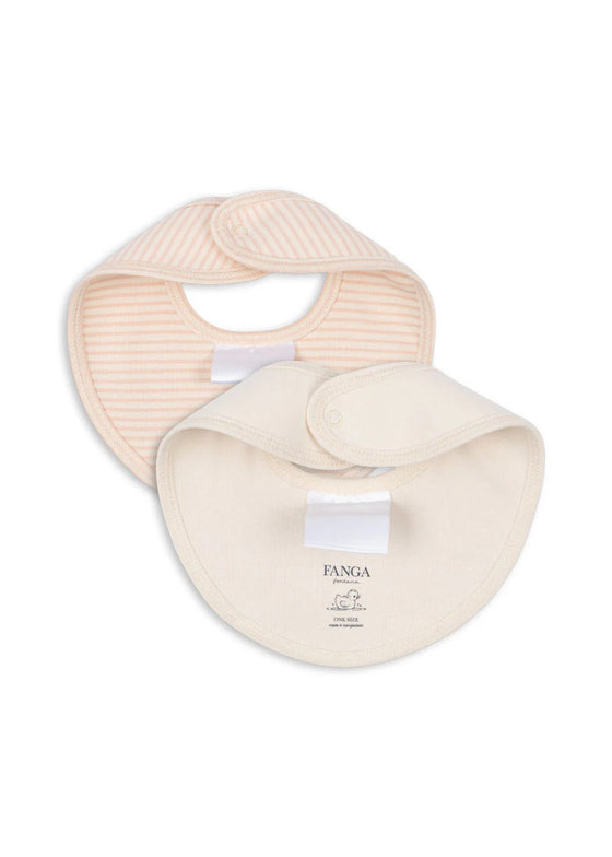 KONGES SLOJD FIO STRIPE 2 PACK BIBS BLUSH MIX
