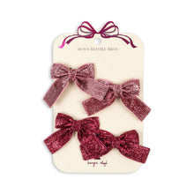  KONGES SLOJD GLITTER BOW HAIR CLIPS PINK MIX