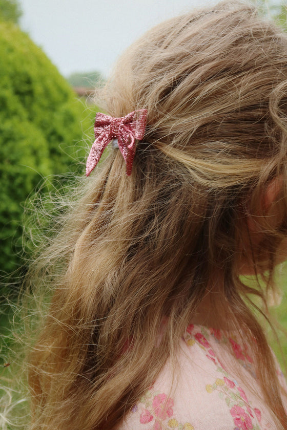 KONGES SLOJD GLITTER BOW HAIR CLIPS PINK MIX