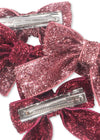 KONGES SLOJD GLITTER BOW HAIR CLIPS PINK MIX