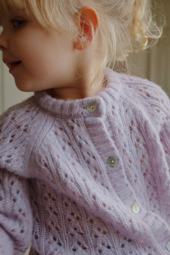 KONGES SLOJD ISA CARDIGAN LAVENDER MIST