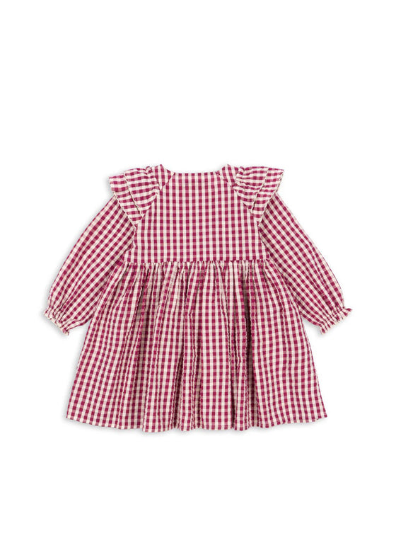 KONGES SLOJD KIM DRESS SANGRIA BUTTER CHECK