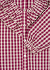 KONGES SLOJD KIM FRILL BLOUSE SANGRIA BUTTER CHECK