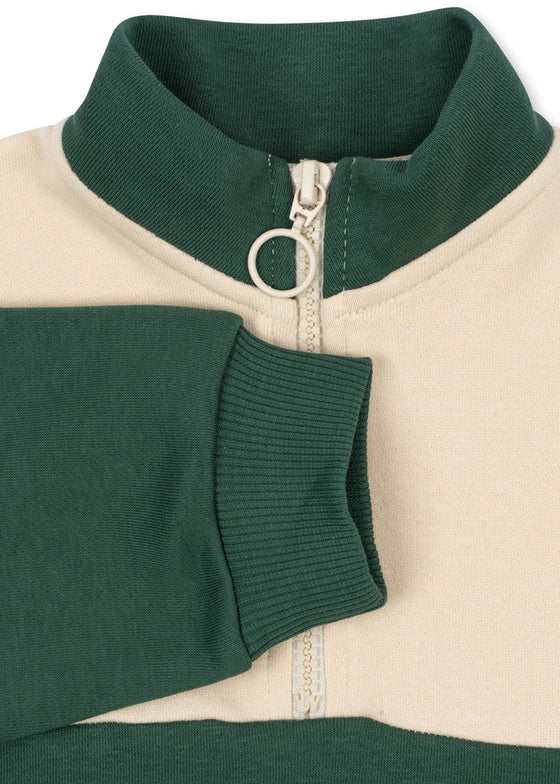 KONGES SLOJD LOU ZIP SWEATSHIRT SMOKE PINE