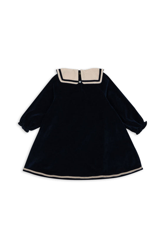 KONGES SLOJD MATELOT VELVET DRESS NAVY