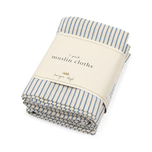  KONGES SLOJD MUSLIN CLOTHS 3 PACK STRIPE BLUIE