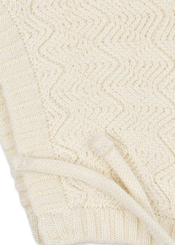 KONGES SLOJD VENTI KNIT BONNET ANTIQUE WHITE