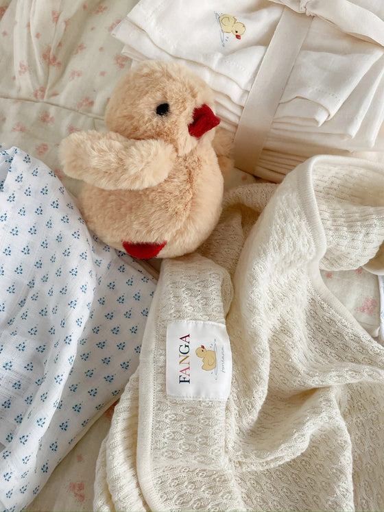 KONGES SLOJD VENTI POINTELLE BLANKET ANTIQUE WHITE