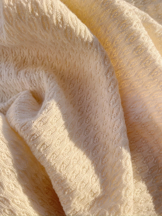 KONGES SLOJD VENTI POINTELLE BLANKET ANTIQUE WHITE