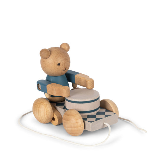 KONGES SLOJD WOODEN MUSICAL PULL ALONG BEAR